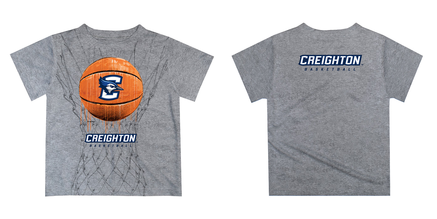 Creighton Bluejays Original Dripping Basketball Blue T-Shirt by Vive La Fete - Vive La Fête - Online Apparel Store