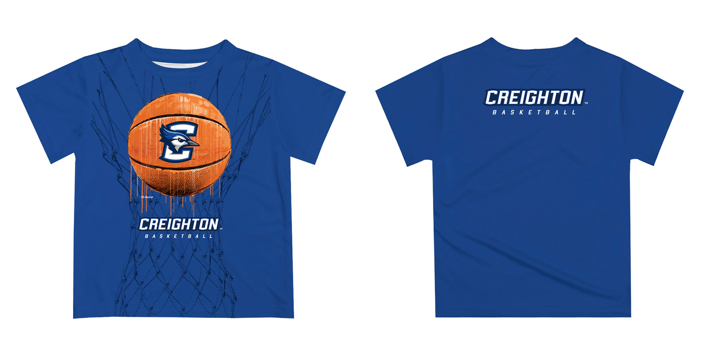 Creighton Bluejays Original Dripping Basketball Blue T-Shirt by Vive La Fete - Vive La Fête - Online Apparel Store