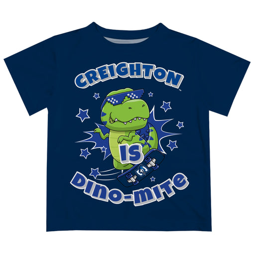 Creighton University Bluejays Vive La Fete Dino-Mite Boys Game Day Blue Short Sleeve Tee