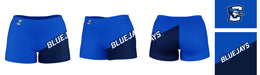 Creighton University Bluejays Vive La Fete Game Day Collegiate Leg Color Block Women Blue Navy Optimum Yoga Short - Vive La Fête - Online Apparel Store