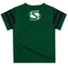 Sacramento State Hornets Vive La Fete Boys Game Day Green Short Sleeve Tee with Stripes on Sleeves - Vive La Fête - Online Apparel Store
