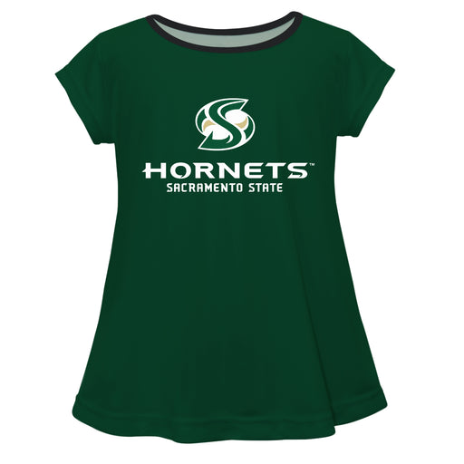 Sacramento State Hornets Vive La Fete Girls Game Day Short Sleeve Green Top with School Logo and Name - Vive La Fête - Online Apparel Store