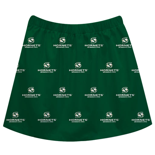 Sacramento State Hornets Vive La Fete Girls Game Day All Over Logo Elastic Waist Classic Play Green Skirt - Vive La Fête - Online Apparel Store