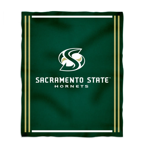 Sacramento State Hornets Vive La Fete Kids Game Day Green Plush Soft Minky Blanket 36 x 48 Mascot