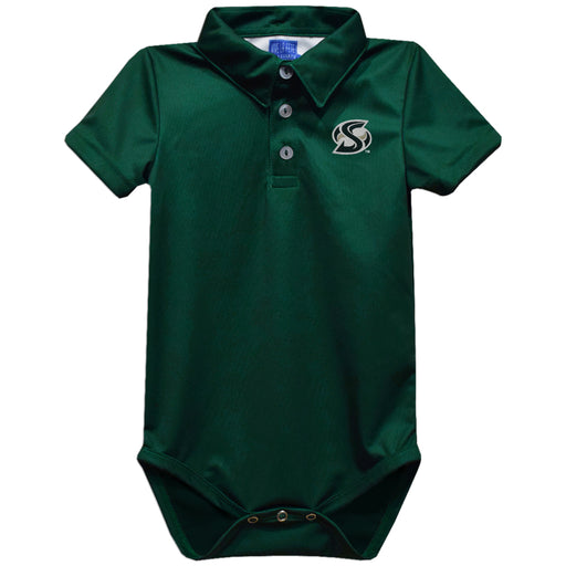 Sacramento State Hornets Embroidered Hunter Green Solid Knit Polo Onesie