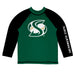 Sacramento State Hornets Vive La Fete Logo Green Black Long Sleeve Raglan Rashguard