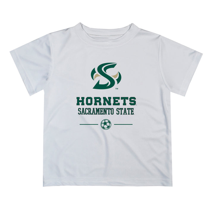 Sacramento State Hornets Vive La Fete Soccer V1 White Short Sleeve Tee Shirt