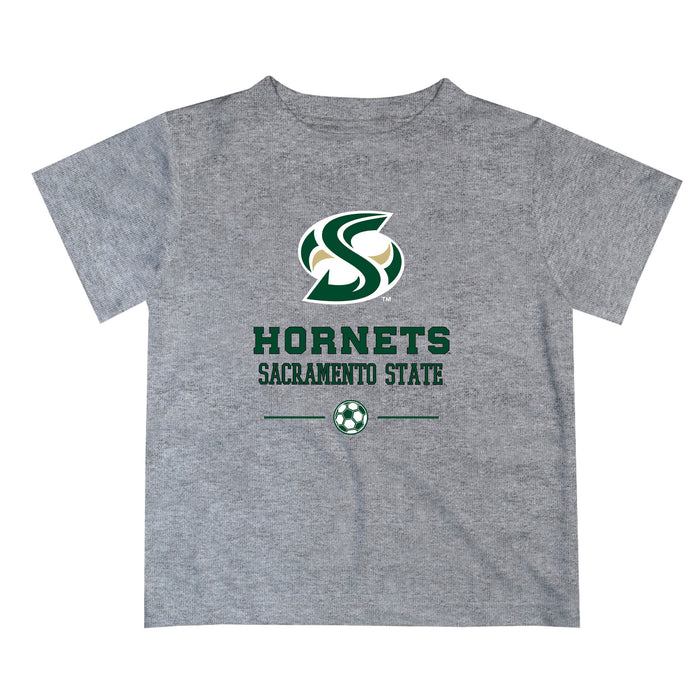 Sacramento State Hornets Vive La Fete Soccer V1 Gray Short Sleeve Tee Shirt