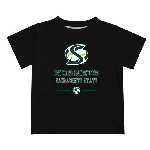 Sacramento State Hornets Vive La Fete Soccer V1 Black Short Sleeve Tee Shirt