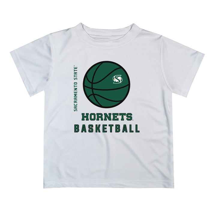 Sacramento State Hornets Vive La Fete Basketball V1 White Short Sleeve Tee Shirt