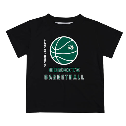 Sacramento State Hornets Vive La Fete Basketball V1 Black Short Sleeve Tee Shirt