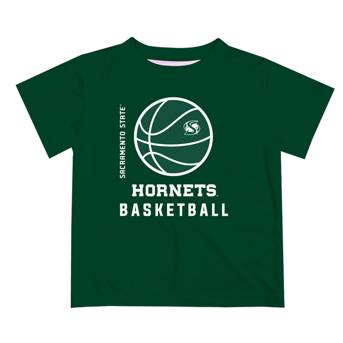 Sacramento State Hornets Vive La Fete Basketball V1 Green Short Sleeve Tee Shirt
