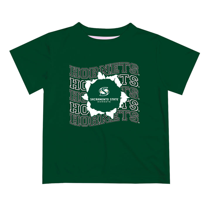 Sacramento State Hornets Vive La Fete  Green Art V1 Short Sleeve Tee Shirt