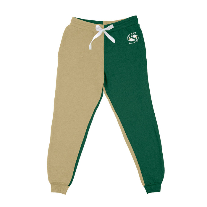 Sacramento State Hornets Vive La Fete Color Block Womens Green Gold Fleece Jogger