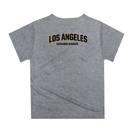 Cal State Los Angeles Golden Eagles Original Dripping Basketball Heather Gray T-Shirt by Vive La Fete - Vive La Fête - Online Apparel Store