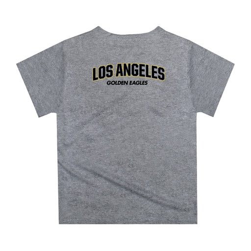 Cal State Los Angeles Golden Eagles Original Dripping Basketball Heather Gray T-Shirt by Vive La Fete - Vive La Fête - Online Apparel Store