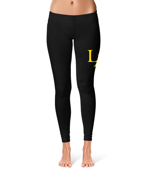 Cal State LA Golden Eagles Game Day Collegiate Large Logo on Thigh Women Black Yoga Leggings 2.5 Waist Tights" - Vive La Fête - Online Apparel Store
