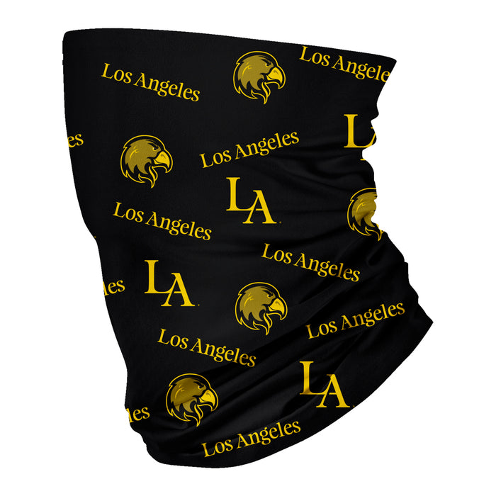 Cal State LA Golden Eagles Vive La Fete All Over Logo Game Day  Collegiate Face Cover Soft 4-Way Stretch Neck Gaiter - Vive La Fête - Online Apparel Store