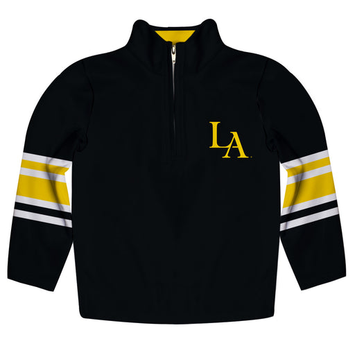 Cal State LA Golden Eagles Vive La Fete Game Day Black Quarter Zip Pullover Stripes on Sleeves - Vive La Fête - Online Apparel Store