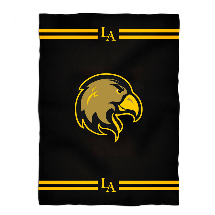 Cal State LA Golden Eagles Vive La Fete Game Day Soft Premium Fleece Black Throw Blanket 40" x 58” Logo & Stripes" - Vive La Fête - Online Apparel Store