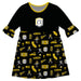 Cal State LA Golden Eagles 3/4 Sleeve Solid Black Repeat Print Hand Sketched Vive La Fete Impressions Artwork on Skirt