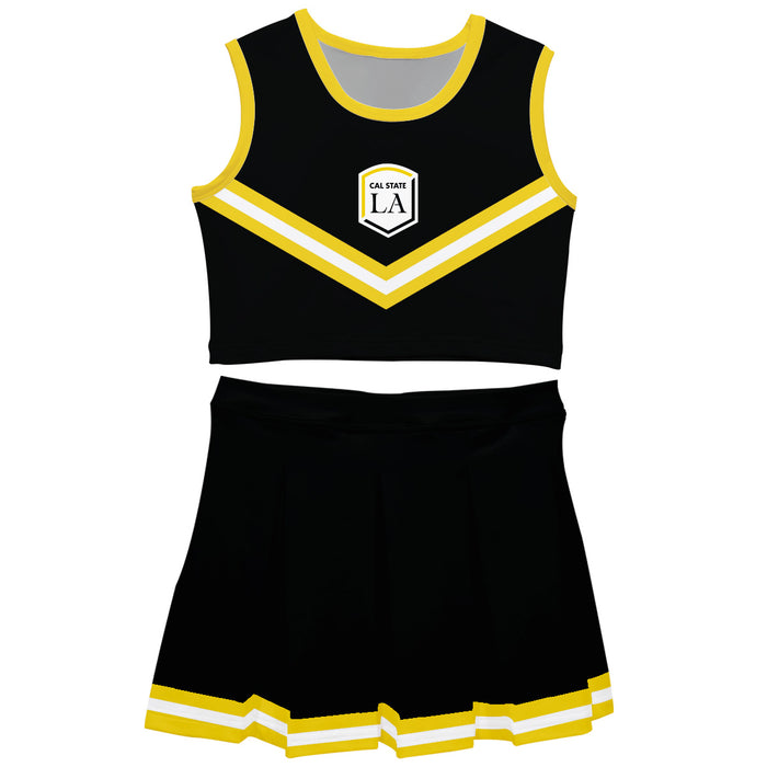 Cal State Los Angeles Golden Eagles Vive La Fete Game Day Black Sleeveless Cheerleader Set