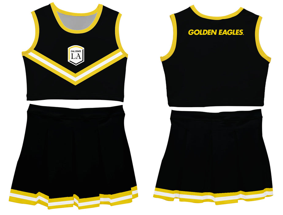 Cal State Los Angeles Golden Eagles Vive La Fete Game Day Black Sleeveless Cheerleader Set - Vive La Fête - Online Apparel Store