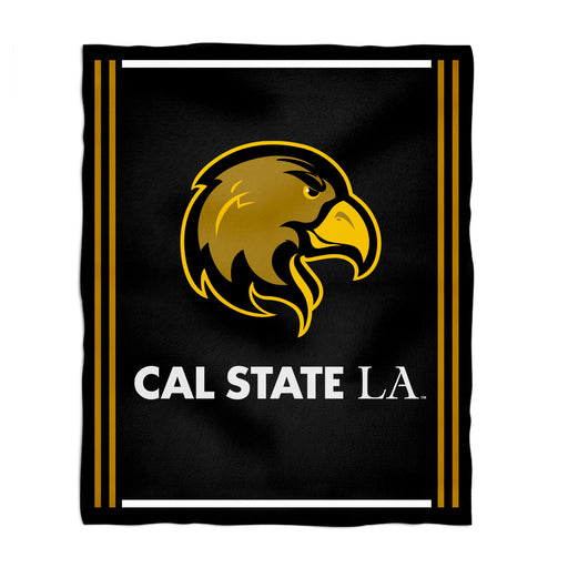 Cal State LA Golden Eagles Vive La Fete Kids Game Day Black Plush Soft Minky Blanket 36 x 48 Mascot