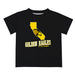 Cal State LA Golden Eagles Vive La Fete State Map Black Short Sleeve Tee Shirt