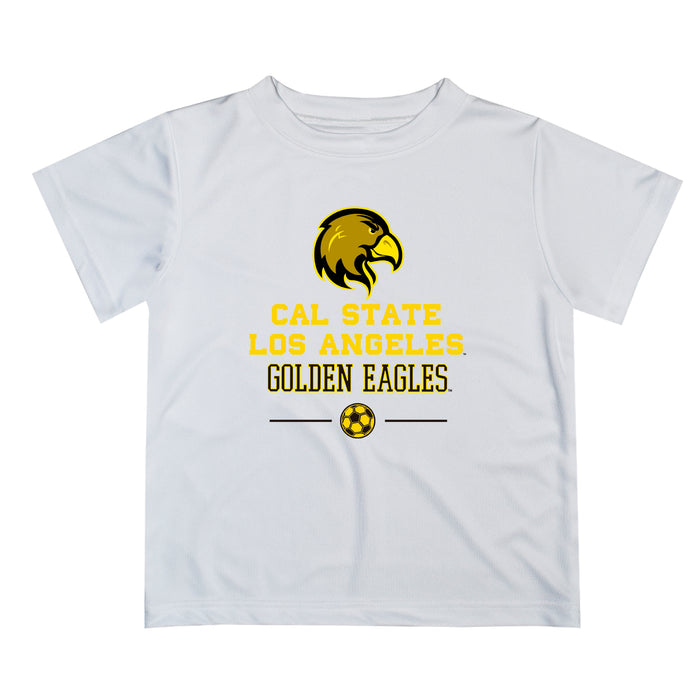 Cal State LA Golden Eagles Vive La Fete Soccer V1 White Short Sleeve Tee Shirt