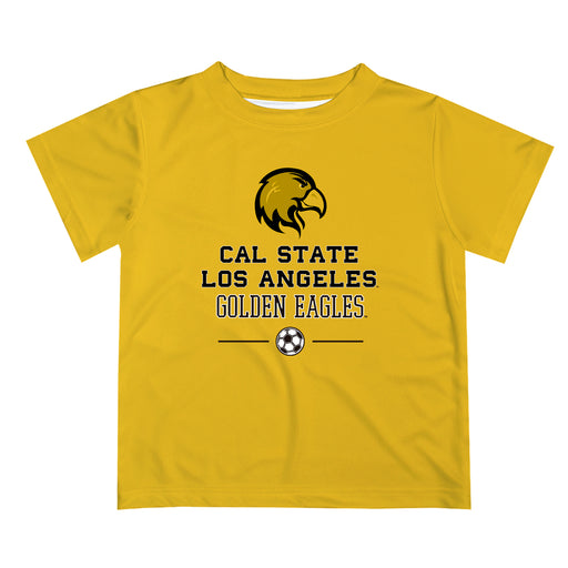 Cal State LA Golden Eagles Vive La Fete Soccer V1 Gold Short Sleeve Tee Shirt