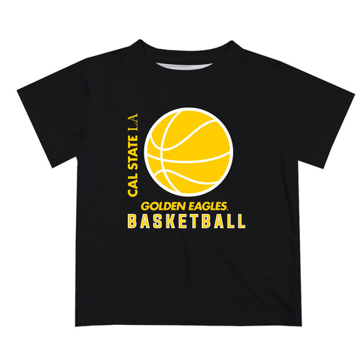 Cal State LA Golden Eagles Vive La Fete Basketball V1 Black Short Sleeve Tee Shirt