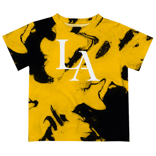 Cal State Los Angeles Golden Eagles Vive La Fete Marble Boys Game Day Gold Short Sleeve Tee