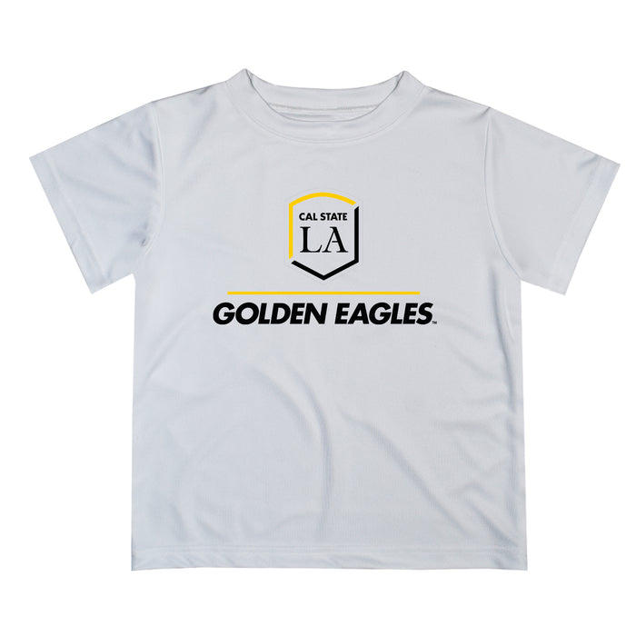 Cal State LA Golden Eagles Vive La Fete Football V1 White Short Sleeve Tee Shirt