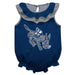 Colorado School of Mines Orediggers Blue Sleeveless Ruffle Onesie Logo Bodysuit by Vive La Fete