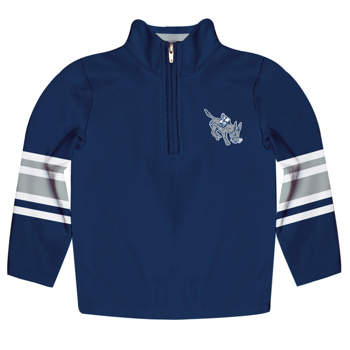 Colorado School of Mines Orediggers Vive La Fete Game Day Blue Quarter Zip Pullover Stripes on Sleeves - Vive La Fête - Online Apparel Store