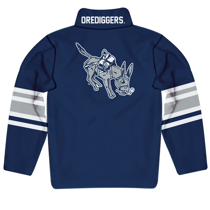 Colorado School of Mines Orediggers Vive La Fete Game Day Blue Quarter Zip Pullover Stripes on Sleeves - Vive La Fête - Online Apparel Store