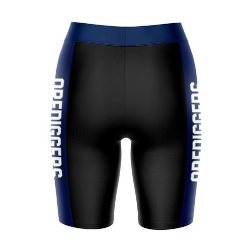 Colorado School of Mines Vive La Fete Game Day Logo on Thigh and Waistband Black and Blue Women Bike Short 9 Inseam - Vive La Fête - Online Apparel Store