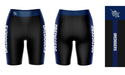 Colorado School of Mines Vive La Fete Game Day Logo on Thigh and Waistband Black and Blue Women Bike Short 9 Inseam - Vive La Fête - Online Apparel Store