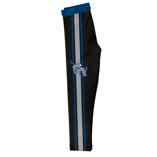 Colorado School of Mines Orediggers Vive La Fete Girls Game Day Black with Blue Stripes Leggings Tights