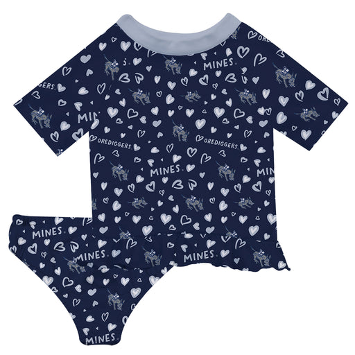 Colorado School of Mines Orediggers Vive La Fete All Over Logo Blue Long Sleeve Bikini Set