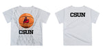 Cal State Univeristy Northridge Matadors CSUN Original Dripping Basketball White T-Shirt by Vive La Fete - Vive La Fête - Online Apparel Store