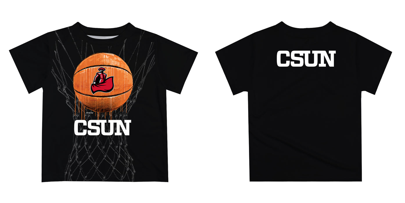 Cal State Univeristy Northridge Matadors CSUN Original Dripping Basketball Black T-Shirt by Vive La Fete - Vive La Fête - Online Apparel Store