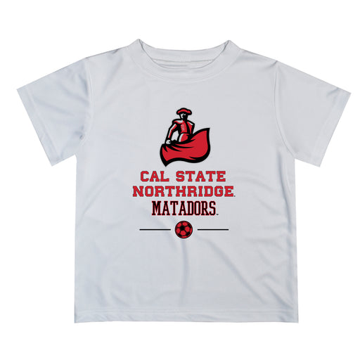 Cal State University Northridge Matadors CSUN Vive La Fete Soccer V1 White Sleeve Tee Shirt