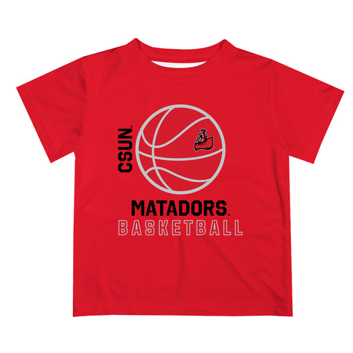Cal State University Northridge Matadors CSUN Vive La Fete Basketball V1 Red Short Sleeve Tee Shirt