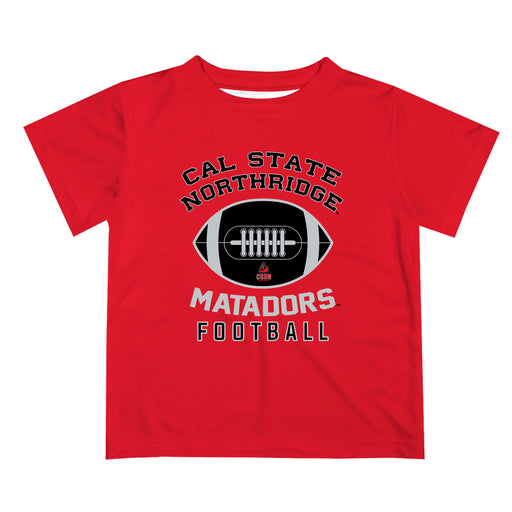 Cal State University Northridge Matadors CSUN Vive La Fete Football V2 Red Short Sleeve Tee Shirt