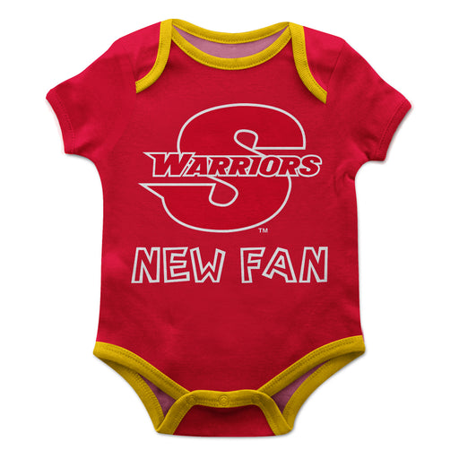 Cal State Stanislaus Warriors Vive La Fete Infant Game Day Red Short Sleeve Onesie New Fan Logo and Mascot Bodysuit