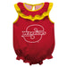 Cal State Stanislaus Warriors CSUSTAN Red Sleeveless Ruffle Onesie Logo Bodysuit by Vive La Fete