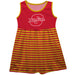 Cal State Stanislaus Warriors CSUSTAN Red and Gold Sleeveless Tank Dress with Stripes on Skirt by Vive La Fete