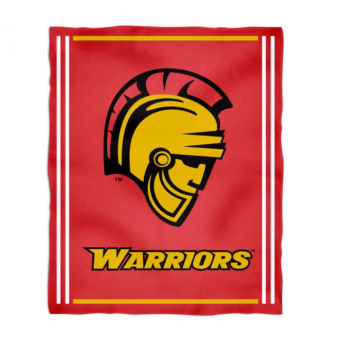 Cal State Stanislaus Warriors CSUSTAN Vive La Fete Kids Game Day Red Plush Soft Minky Blanket 36 x 48 Mascot